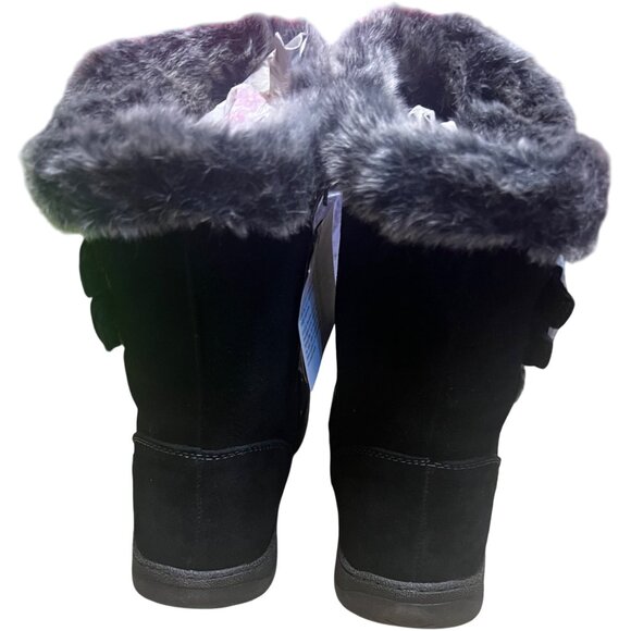 Spring Step Faux Fur Suede Winter Boots Women’s10 Black Water Resistant NEW - Picture 11 of 14